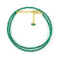 Natural Gemstone Faceted Beaded Necklace for Woman| Gold Plated Gem-stone Necklace | Beads 2–3 mm | Adjustable Chain 16+2 Inch
