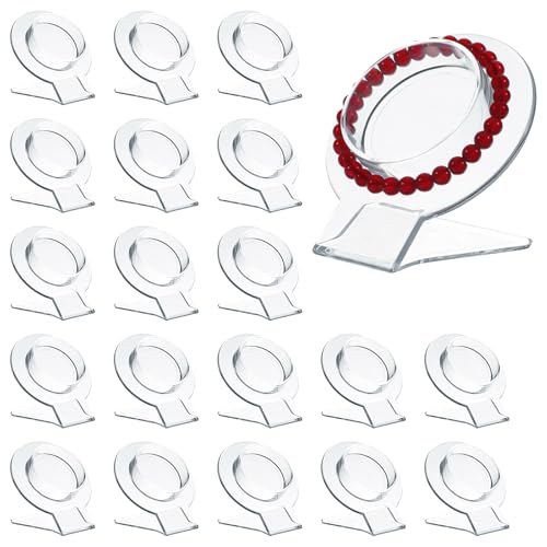 20 Pcs Acrylic Bracelet Display, Clear Bracelet Display Stand, Bracelet Display Stand For Vendors, Bracelet Holder Bangles Organizer For Store, Showcase And Home Storage