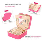 KElofoN Jewelry Case and Box - Small Travel Jewelry Organizer for Girls & Women with Mirror (Rosy-5) - color: Rosy-5