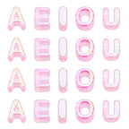 FASHEWELRY 50Pcs Large Letter Beads, 20mm Big Acrylic Alphabet Beads, Large Hole Vowel Bead Spacer for Bracelets Necklaces Bag Charms Shoelaces Keychains Lanyards (Hot Pink) - color: Hot Pink