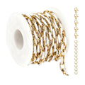UMAOKANG 2 Meters White Enamel Jewelry Chains Bulk Gold Plated Stainless Steel Chains for Jewelry Making Oil Drip Craft Chain Roll - color: White