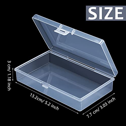 12 Pack Clear Plastic Beads Storage Containers Box with Hinged Lid for Beads and More (5.2 x 3.03 x 1.18 Inch) - size: 5.2 x 3.03 x 1.18 Inch