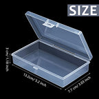 12 Pack Clear Plastic Beads Storage Containers Box with Hinged Lid for Beads and More (5.2 x 3.03 x 1.18 Inch) - size: 5.2 x 3.03 x 1.18 Inch