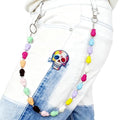 Layered Punk Pants Chain for Men Women, Gothic Hip Hop Jean Chain Wallet Chain Biker Trouser Chain, Goth Emo Fashion Keychain Accessories - color: 1L-Colorful Skulls