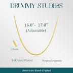 Dremmy Studios Dainty Gold Choker Necklace for Women 14K Gold Plated Coin Disc Figaro Layered Beaded Flat Mariner Sideways Cross Wishbone Link Clavicle Necklaces - style: 1.9mm Snake Chain