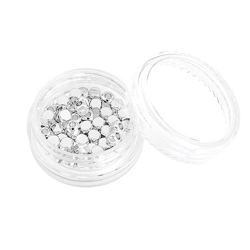 BEADIA Silver Plated Cube Spacer Beads Round 3x3mm 50pcs for Jewelry Making Findings Non Tarnish - color: Silver, size: 3x3mm Round Cube