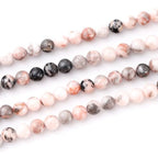 6mm 60pcs DIY Natural Pink Zebra Stone Beads Round Healing Crystal Gemstone Loose Beads for Jewelry Making Handmade Bracelet Necklace - color: Pink Zebra, size: 6mm