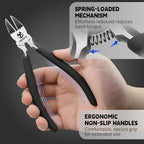 6 Inch Wire Cutters, Precision Flush Cutters with CR-V Steel, Ultra Sharp Side Cutting Pliers with Spring-Loaded Non-Slip Handles, Ideal for Jewelry Making, Crafting and Electrical Work