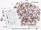 1.8 oz (50 g, cca 600pcs) Mix of Faceted Fire Polished Pressed Czech Glass Beads, Sparkling Shiny Mix - color: Mix 01 Warm Transparent, size: 50 g