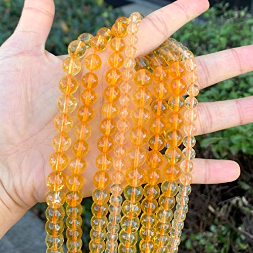 180pcs Adabele Natural Citrine Yellow Crystal Healing Gemstone 4mm (0.16 Inch) Small Round Loose Beads Gem Stone Spacer for DIY Craft Jewelry Making GH2-4 - color: Citrine/Yellow Crystal, size: 4mm (180pcs/2 strands)