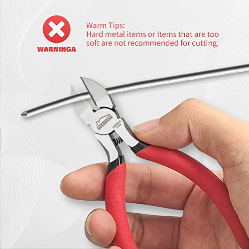 5 inch Wire Cutters, 5 Pack Diagonal Cutters, Side Cutters, Wire Cutter Set, Wire Snips, Small Diagonal Cutters with Spring Loaded, Diagonal Cutting Pliers for Crafts, Jewelry Making - color: 5 Inch 5 Pack