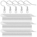 Angoily Earring Hooks 100Pcs Silver Ear Hook Beads with Ball and Coil Titanium Hypoallergenic Earring Findings for DIY Jewelry Making and Women S Dangle Wear Accessories 0.78X0.70 Inch
