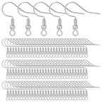 Angoily Earring Hooks 100Pcs Silver Ear Hook Beads with Ball and Coil Titanium Hypoallergenic Earring Findings for DIY Jewelry Making and Women S Dangle Wear Accessories 0.78X0.70 Inch