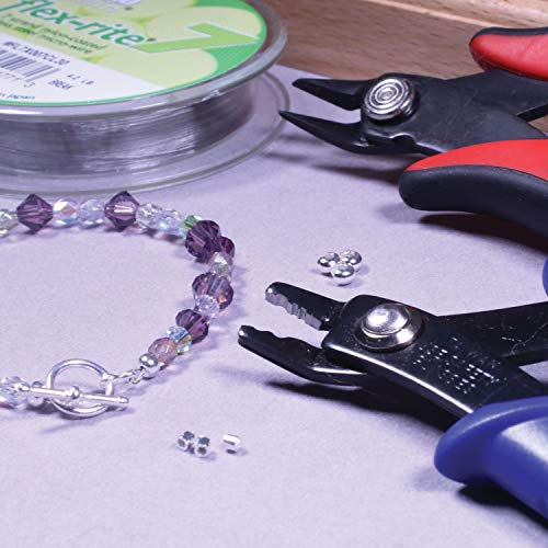 The Beadsmith Crimper Mega Kit, Includes Crimp Forming Pliers, Cutter, 2x2mm Crimp Tubes, 3mm Crimp Bead Covers & 7-Strand FlexRite Wire, Create Rounded Crimps Every Time, No Sharp Edges