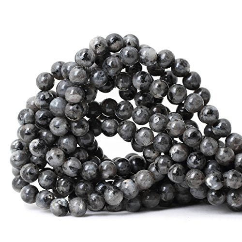 45PCS 8mm Natural Black Labradorite Gemstone Round Loose Beads Crystal Energy Stone for DIY Jewelry Making 1 Strand 15" - color: Black Labradorite, size: 8mm