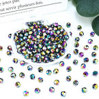Dowarm 200 Pieces 4MM Round Crystal Glass Beads for Jewelry Making, Crafts & Suncatchers - 5000 Round Crystal Charm Beads Findings in Rainbow - color: 25-Rainbow, size: 4MM
