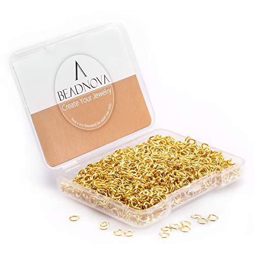 BEADNOVA 4mm Gold Jump Rings for Jewelry Making Open Jump Rings for Keychains and Necklace Repair (300Pcs) - color: 300pcs, size: 4mm