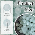 100Pcs Glass Beads 10mm Round Moon Frosted Cracked Water-Activated Transparent Glazed Beads, Ideal for DIY Bracelets Necklaces Phone Charms Craft Supplies (Light Blue) - color: Light Blue