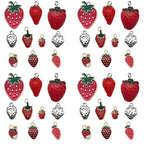 Sailanzi 40pcs Alloy enamel strawberry series Pendant Jewelry Making DIY Keychain Earrings Pendant Various Design Charms for Jewelry Making Bracelets Necklace (SN665) - color: SN665