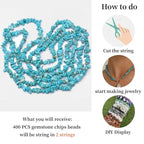 400pcs Turquoise Irregular Chip Stone Beads 5-8mm Pre-drilled Loose Beads for Jewelry Making DIY Necklace Bracelet Earrings Art Crafts - color: Turquoise Blue (2 Strands-62")