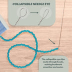 The Beadsmith Twisted Beading Needles - 2.5" (6.35 cm) Collapsible Eye Beading Needle, Medium (0.3 mm Diameter), Stainless Steel Flexible Wire for Stringing, Jewelry Making, Pack of 50 - style: Medium