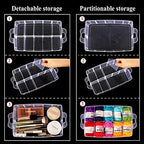 SGHUO 3-Tier Stackable Storage Container Box with Dividers-30 Compartments, Bead Organizers for Art Craft Storage, Washi Tape, Kids Toys, Jewelry, Beauty & Sewing Supplies - style: 3 tier