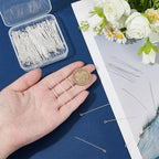 220Pcs Head Pins 925 Sterling Silver Plated Flat Ball Head Eye Pins Brass Jewelry Pins Needles 45mm for Jewelry Making Findings Accessory Supplies DIY Craft Earring Charms Necklace - size: 45mm