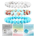 2/3-Pieces 4mm 6mm 8mm Natural Crystal Gemstone – Handmade Reiki Energy Healing Stretch Bracelets Jewelry for Yoga, Meditation, Unisex - color: 3 Pieces (AgalmatoliteJasper&BlueTurquoise&Howlite), size: 8mm