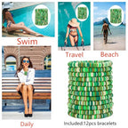 12pcs Friendship Bracelets Beaded Bracelets Heishi Bracelet Cute Bracelets Stack Vinyl Clay Disc Bead Surfer Stretch Summer Beach Bracelets For Women Preppy Bracelets - color: B-color 8