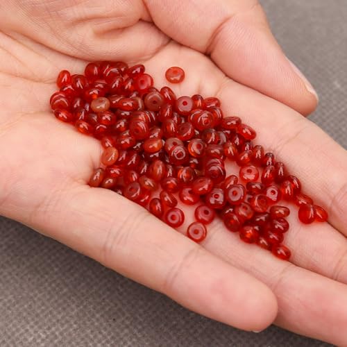 BONNY BOXX 1 Strand (150PCs) Natural 2 * 4mm Carnelian Rondelle Beads, Natural Abacus Disk Stone Beads Loose Spacer Gemstone for DIY Bracelet Necklace Jewelry Making - color: Carnelian, size: 2*4MM