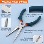 SPEEDWOX Needle Nose Pliers for Jewelry Making with Wire Cutter Serrated Jaws Convex Shoulders Pliers for Bending Wire and Small Object Gripping - style: Needle Nose Pliers With Cutter