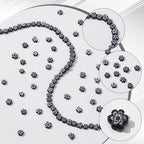 AHANDMAKER 112 Pcs Millefiori Lampwork Glass Loose Assorted Bead Flat Flower, Black Flower Beads, Daisy Floral Loose Glass Spacer Beads for DIY Necklace Bracelet Earring Jewelry Making