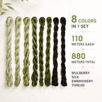 Natural 100% Silk Thread, Handmade Embroidery Thread Silk Floss 8 Colors 110m Each (77) - color: 77