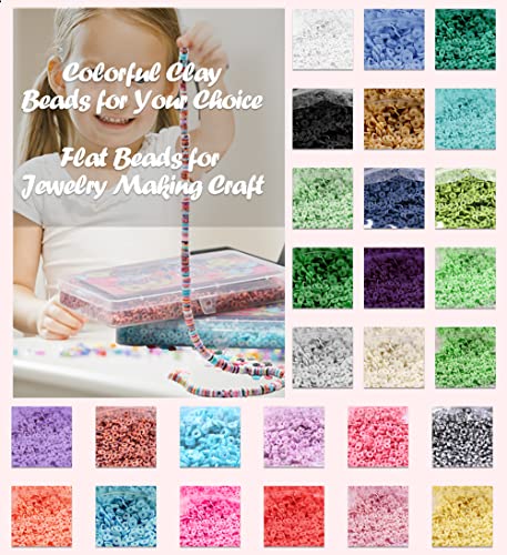 2000pcs Blue Clay Beads for Bracelets Making, Flat Round Polymer Clay Beads 6mm Spacer Heishi Beads for Jewelry Making Earring Bracelets Necklace - color: Blue 13