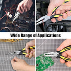 3pcs 8inch Reach Needle Nose Pliers Set,Includes Straight Needle Nose Pliers,45°&90°Bent Nose Pliers,Pliers Tool Set for Narrow Spaces