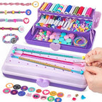 TingingYuli Friendship Bracelet Making Kit for Girls 8-12, DIY String Bracelet Maker with 3-Layer Storage Box, Arts and Crafts for Kids Ages 6-12, Easter Christmas Birthday Gift Set - color: Purple