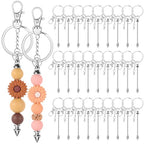 30 Pack Beadable Keychains Bars DIY Blank Beadable Keychains Metal Beaded Keychain Sliver Beads Keychain Making Kit for DIY Crafts Supplies Jewelry Making Gift - style: 30 Pack - Silver