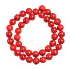 Natural Stone Beads 14mm Red Turquoise Gemstone Round Loose Beads Crystal Energy Stone Healing Power for Jewelry Making DIY,1 Strand 15" - color: Red Turquoise, size: 14MM