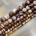 AD Beads Natural Gemstone Smooth Round Loose Beads 15" 4mm 6mm 8mm 10mm 12mm (4mm, Australia Zebre) - color: Australia Zebre, size: 4mm