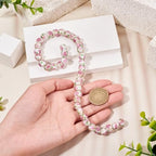 Cheriswelry 40Pcs/Strand Round Flower Lampwork Beads 10mm Handmade Gold Sand Glass Beads for Rosary Making DIY Necklace Earring Jewelry Making(Clear) - color: Clear