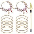 Exway 10 Pcs Snake Charm Bracelet Chain 6.5 Inch Gold Charm Bracelet Kit Snake Chain Bracelets Chain for Christmas DIY Women Jewelry Making Gifts - color: gold style A, size: 6.5in