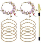 Exway 10 Pcs Snake Charm Bracelet Chain 7.0 Inch Gold Charm Bracelet Kit Snake Chain Bracelets Chain for Christmas DIY Women Jewelry Making Gifts - color: gold style A, size: 7.0in