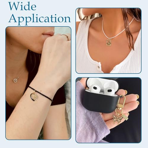 Craftdady Crystal Rhinestone Pendants Butterfly Heart Rhombus Bowknot Earring Charms Alloy Enamel Metal Pendants Light Gold Bracelet Charms for DIY Craft Necklace Jewelry Making - color: Black Butterfly