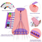 Friendship Bracelet Making Kit for Girls Ages 8-12, Kids Jewelry Making Kit with 28 Pre-Cut Threads and Letter Beads, Arts and Crafts for Kids, Birthday Easter Gifts for 6 7 8 9 10 11 12 Year Old - color: Pink/Purple
