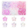 216Pcs Cute Flower Acrylic Beads for Jewelry Making AB Colorful Transparent Spacer Beads for Bracelets Necklace Earrings Making DIY Crafts Gift - color: Flower1-216 pcs