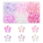 216Pcs Cute Flower Acrylic Beads for Jewelry Making AB Colorful Transparent Spacer Beads for Bracelets Necklace Earrings Making DIY Crafts Gift - color: Flower1-216 pcs