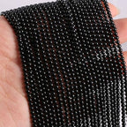 155pcs 2mm Natural Black Agate Stone Loose Round Beads Gemstone Smooth Samll Spacer Beads for jewerly Making Bracelet Necklace - color: Black agate, size: 2 mm