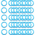 Carabiner Clip 48Pcs Turquoise Metal Key Ring Clip Circle Keychain Rings Bulk Spring O Ring Round Cute Carabiner Spring Snap Hook Key Chain Clips for DIY Keychain Bag Charm Handbag Purse Dog - color: Turquoise