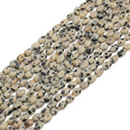 70pcs Natural Dalmatian Stone Beads，4x6mm Egg Shape Loose Gemstone Beads for Jewelry Making Design Earring Necklace - color: rondelle