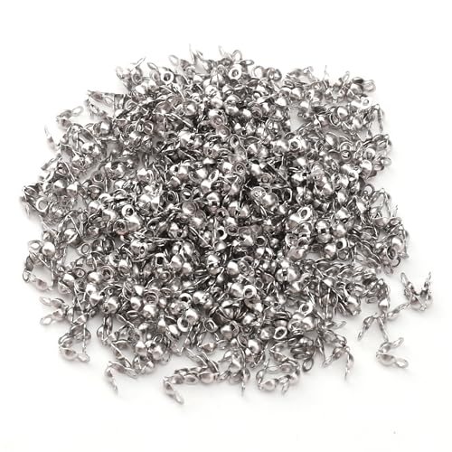 304 Stainless Steel End Caps 3.2x6.3mm 500pcs Knot Covers for Jewelry DIY Making and Repairing - color: End Caps, size: 3.2x6.3mm